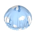 thumbnail image 1 of YFYANG Women's Double Waterproof Shower Cap, Blue Sheep Cloud Reusable Hair Cap for All Hair Styles and Head Sizes, 1 of 9