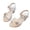 Beige, variant on Young Girls Flower Bow High Heel Sandals Pointed Glitter Sequins Dance Stage Performance Shoes Soft Cushioned Insole Comfort