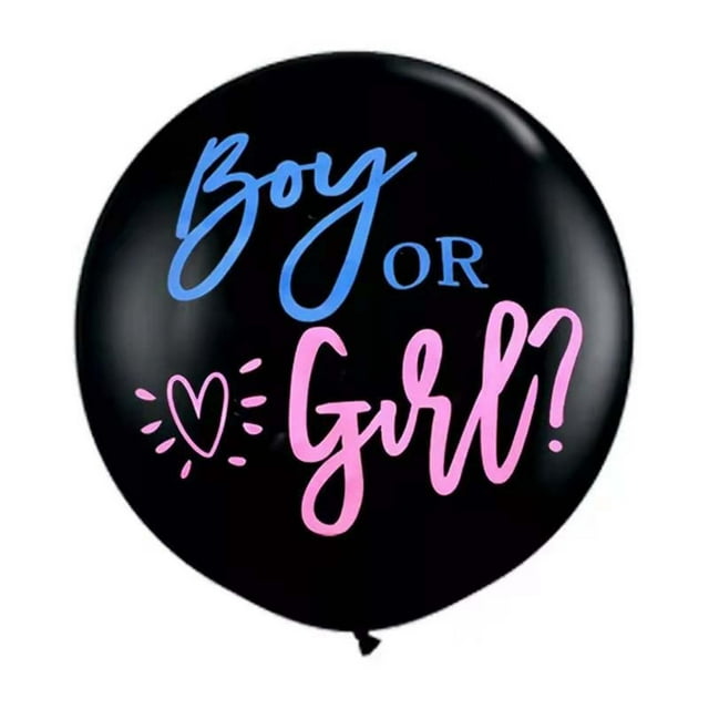 TUITOONM Kit de Révélation de Sexe pour Enfants Ballon de 36 Po avec Pompons et Confettis en Papier en Forme de Cœur pour Fête de Révélation de Sexe de Bébé