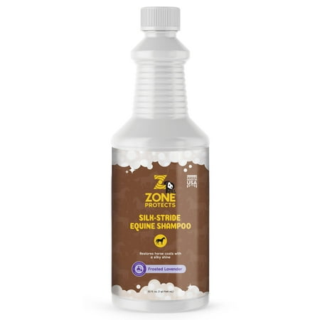 Zone Protects Silk-Stride Equine Shampoo; Signature Fragrance - Frosted Lavender; Powerful but Gentle Cleaning and Moisturizing
