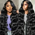 thumbnail image 2 of 13x6 Body Wave Lace Front Wigs Human Hair Pre Plucked 200 Density HD Transparent Lace Frontal Wigs Human Hair for Women 9A Glueless Wigs Human Hair with Baby Hair, 2 of 5