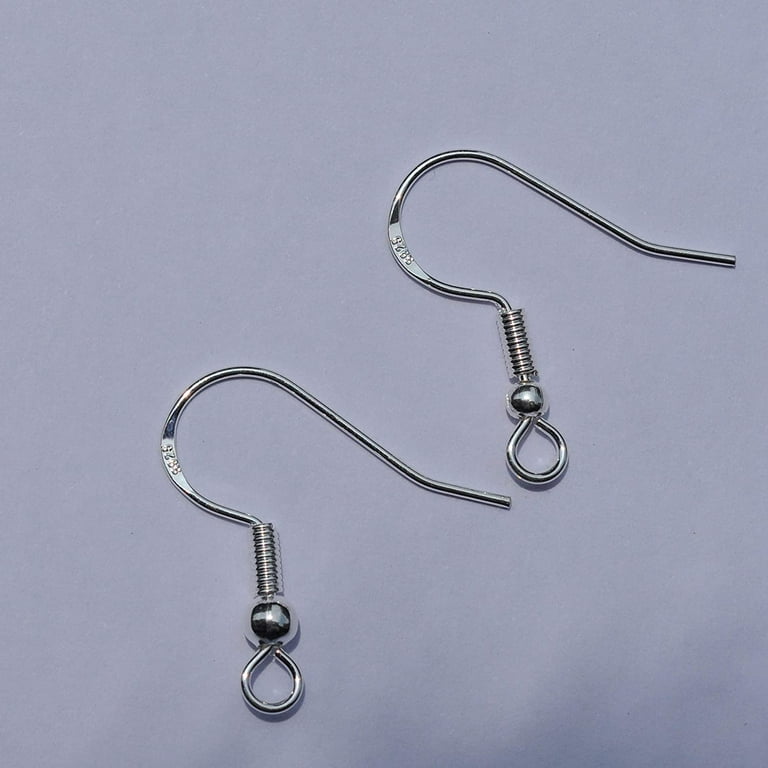 925 Sterling Silver Earring Hooks Hypoallergenic French Wire Hooks Fish Hook Earrings Jewelry Findings Parts DIY Making 40pcs