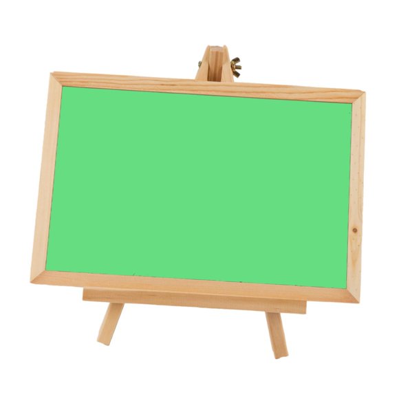 Pizarra de madera con caballete para menú de mesa para bodas y eventos. Verde
