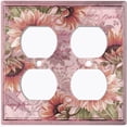 thumbnail image 3 of Metal Light Switch Plate Outlet Cover Mauve Floral Leaf Letter Damask FLW062, 3 of 13