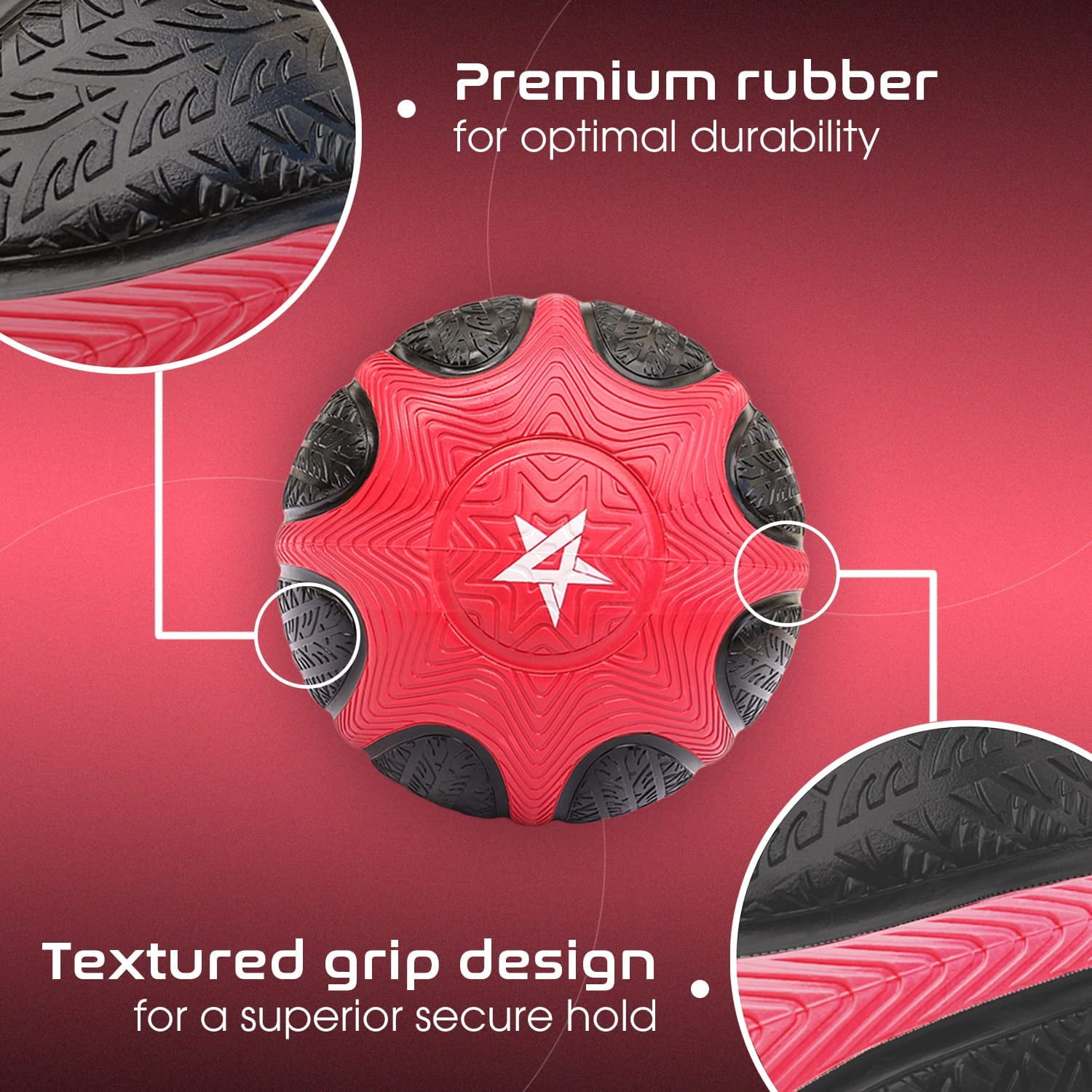 Yes4All 10lbs Med Exercise Ball Texture grip Black + Red