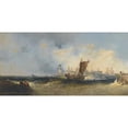thumbnail image 3 of Alexei Petrovich Bogoliubov 18x11 Black Modern Framed Museum Art Print Titled - Port in Normandy, 3 of 5