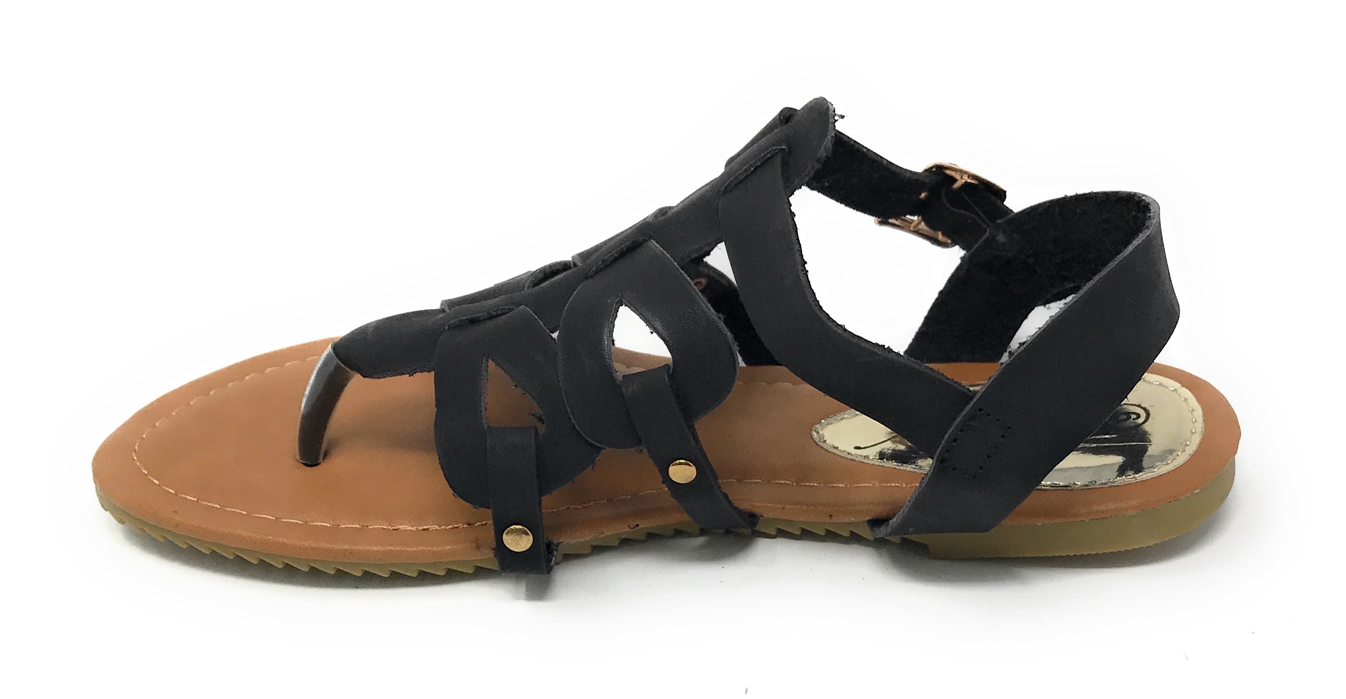 Victoria K Women's Gladiator Style Multi Loops With Double Crossover Sandals
