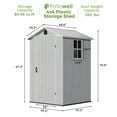 thumbnail image 5 of Patiowell 4'x 4' Resin Shed for Outdoor, Garden Tool Storage with Design of Lockable Doors，White, 5 of 7