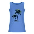 thumbnail image 4 of IYTR Mens Hawaiian Beach Tank Tops Summer Comfy Coconut Printing Sleeveless T Shirts Round Neck Leaky Back Sports Tank Tops Casual Blue S, 4 of 5