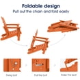 thumbnail image 5 of Wulful Folding Plastic HDPE Patio Adirondack Chair, Orange, 5 of 5