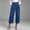 Pants-Blue, variant on Wrap Front Denim Culottes Pants for Women Wide Leg Cropped Jeans Casual High Rise Trousers with Pockets for Streetwear and Summer Everyday Fashion Blue XXL
