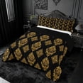 thumbnail image 2 of meiyoeat vintage Damask Floral King Size Comforter Sets,Baroque Flowers Pattern Comforters King Size,Black Reversible,3-Piece,1 Comforter and 2 Pillowcases, 2 of 7