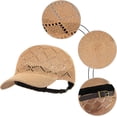 thumbnail image 5 of YooGuoGuo Unisex Adults Rhombus Pattern Paper Blend Fabric Woven Visor Sunhat Summer Sun Hat Baseball Cap, 5 of 7