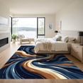 thumbnail image 3 of ODIKA 5' x 7' Machine Washable Non-Slip Area Rug, abstract print High Traffic Rug, Blue, 1187306, 3 of 7