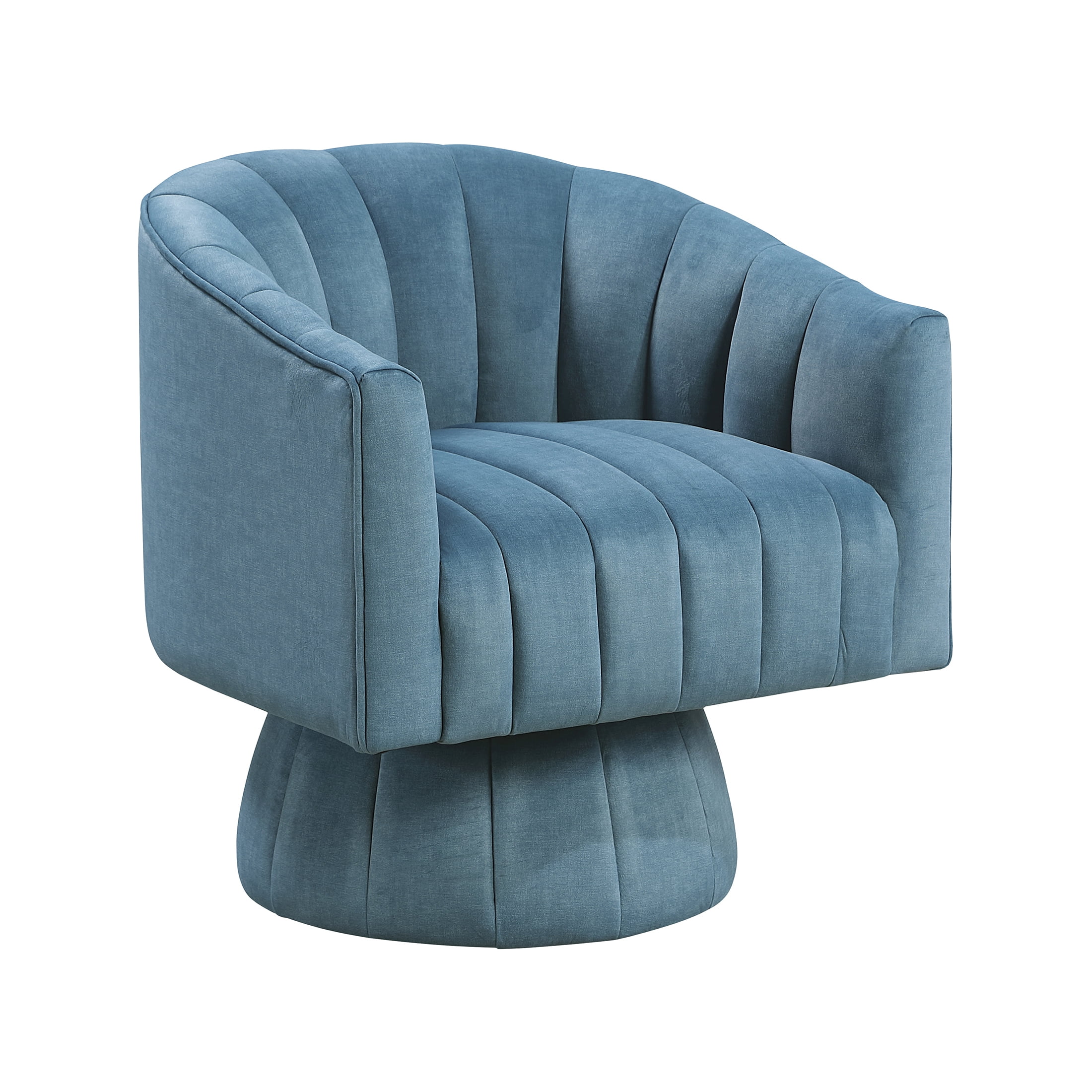 OakvillePark Fenwicke Velvet Swivel Barrel Chair, Dark Teal