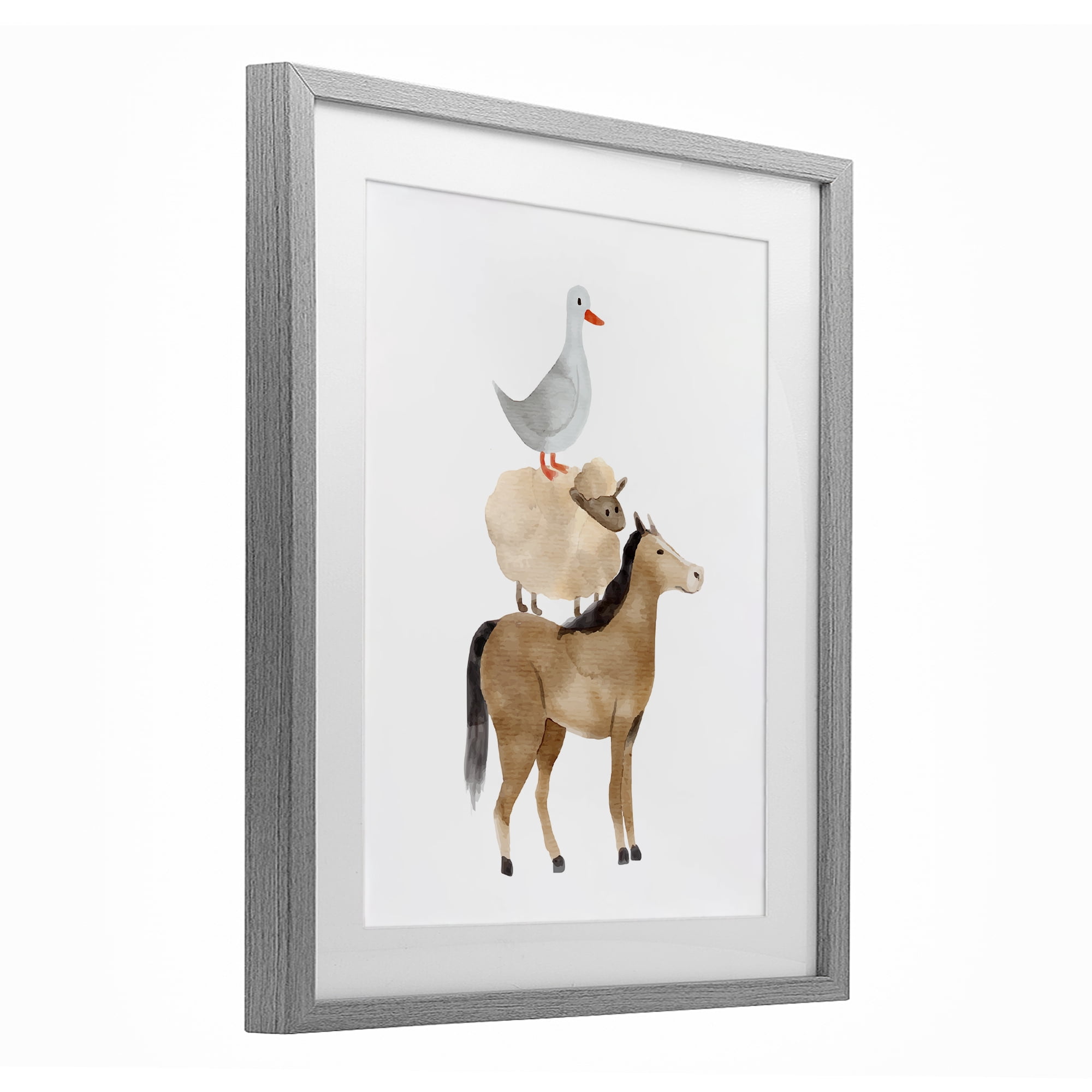 Stupell Industries Farm Life Stack Gray Framed Print Under Glass, design by Kim Allen