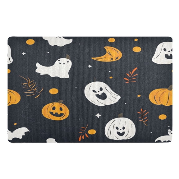 32x20 Inch Doormat Indoor Entrance Mat Entrance Welcome Mat Outdoor Mats for Front Door Ghosts and Pumpkins