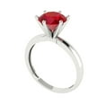 thumbnail image 2 of 2 ct Round Cut Simulated Pink Tourmaline Solitaire 18K White Gold Womens Engagement Ring, 2 of 5
