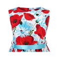 thumbnail image 4 of Girls Dress Red Flower Belt Sundress Summer Beach Dress 4-5, 4 of 7