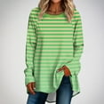 thumbnail image 2 of hxobax Womens Oversized Striped Tunic Tops Fall Long Sleeve Shirts Ombre Colorblock Pullover Tshirts, 2 of 5
