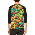 thumbnail image 2 of Halloween Candy Coated Chocolate Mens Raglan T Shirt, 2 of 2