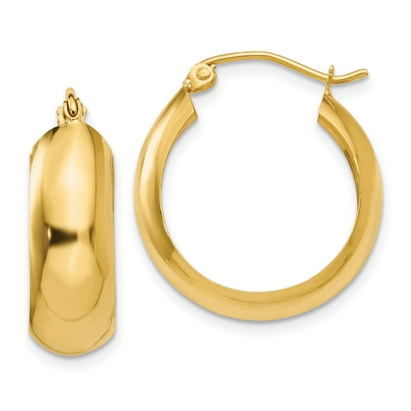 14K Hoop Earrings 14k Yellow Gold Earrings