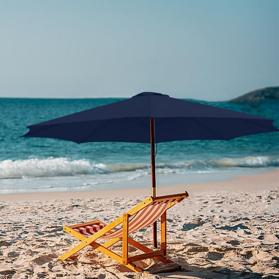 2.7m Simple Patio Umbrella Replacement Canopy Outdoor Table Market Yard Umbrella Replacement Top Cover Sun Umbrella with 8 Ribs Courtyard UV Protective And Water Resistant Patio Canopy