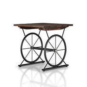 ioHOMES Urbancrest Industrial Wood End Table with Metal Wheel Base, Toasted Barnwood