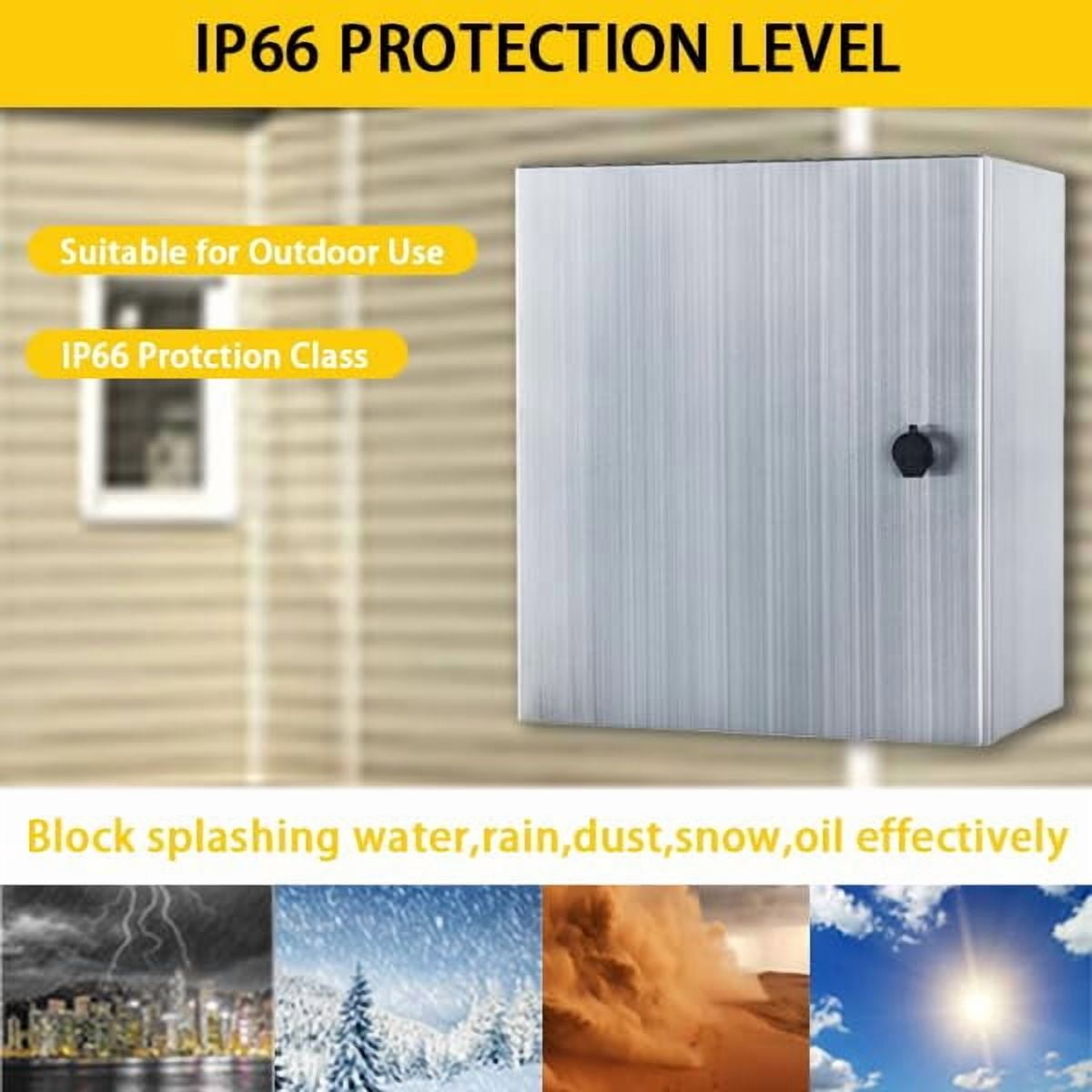 MJ-Box 12x12x8 Inch 304 Stainless Steel Electrical Enclosure - NEMA 4X, IP66 Waterproof Dustproof, Indoor Outdoor Protective Box