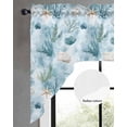 thumbnail image 2 of Summer Blue Coral Swag Valances for Windows, Small Curtains Drapes, Retro Coastal Starfish Conch Shell Kitchen Window Curtains Over Sink Window Treatment Valance for Bedroom/Bathroom 56"x36", 2 of 5
