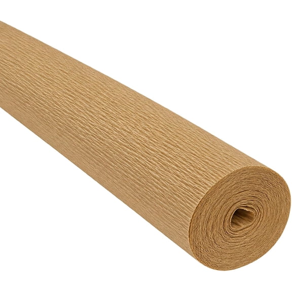 140g Italian Crepe Paper Roll for Flower Making, Heavyweight Craft Paper for Handmade Roses, DIY Floral Projects and Wedding Decor, 19.7 x 98.4 Inch (Light Brown)