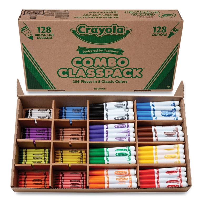 Crayola Crayons and Markers Combo Classpack, 256 Pieces in 8