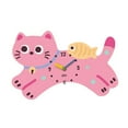 thumbnail image 3 of Reloj de pared de gato, silencioso, para habitación infantil, con números arábigos, para colgar Rosa, 3 of 9