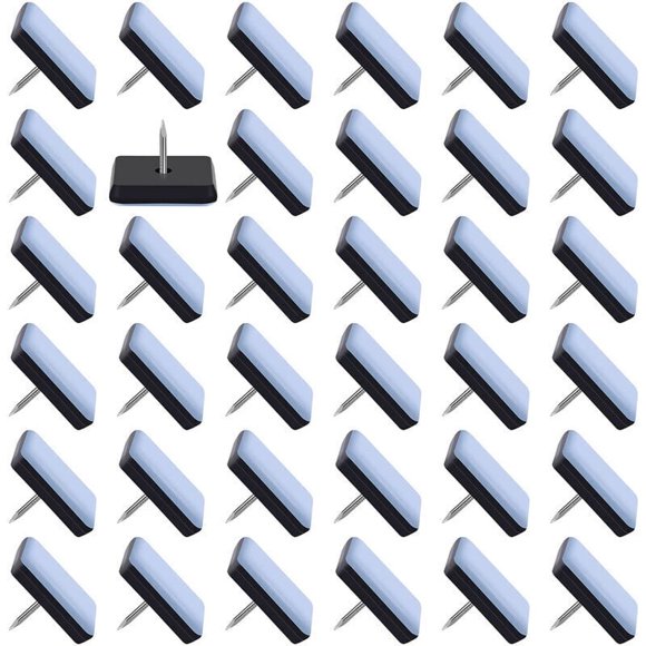 Pack of 50 Furniture Glides 25x25mm Teflon Sliding Glides Furniture Gliders with Nails Nail-On Chair Glides