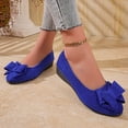 thumbnail image 4 of Miluxas Low Heels Ballet Flats for Women Bow Comfortable Pumps Cute Closed Round Toe Casual Holiday Wedding Party office Work Slip on Shoes Blue 7.5(40), 4 of 9