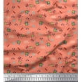 thumbnail image 1 of Soimoi Orange polyester Crepe Fabric Honey Bee & Bettle Bee Insects Printed Craft Fabric by The Yard 42 Inch Wide, 1 of 1