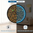 thumbnail image 5 of Indoor 12' Voice-Activated Luminous Decoration Wall Clock With LED Night Light Black&gold Baroque Pattern, 5 of 8