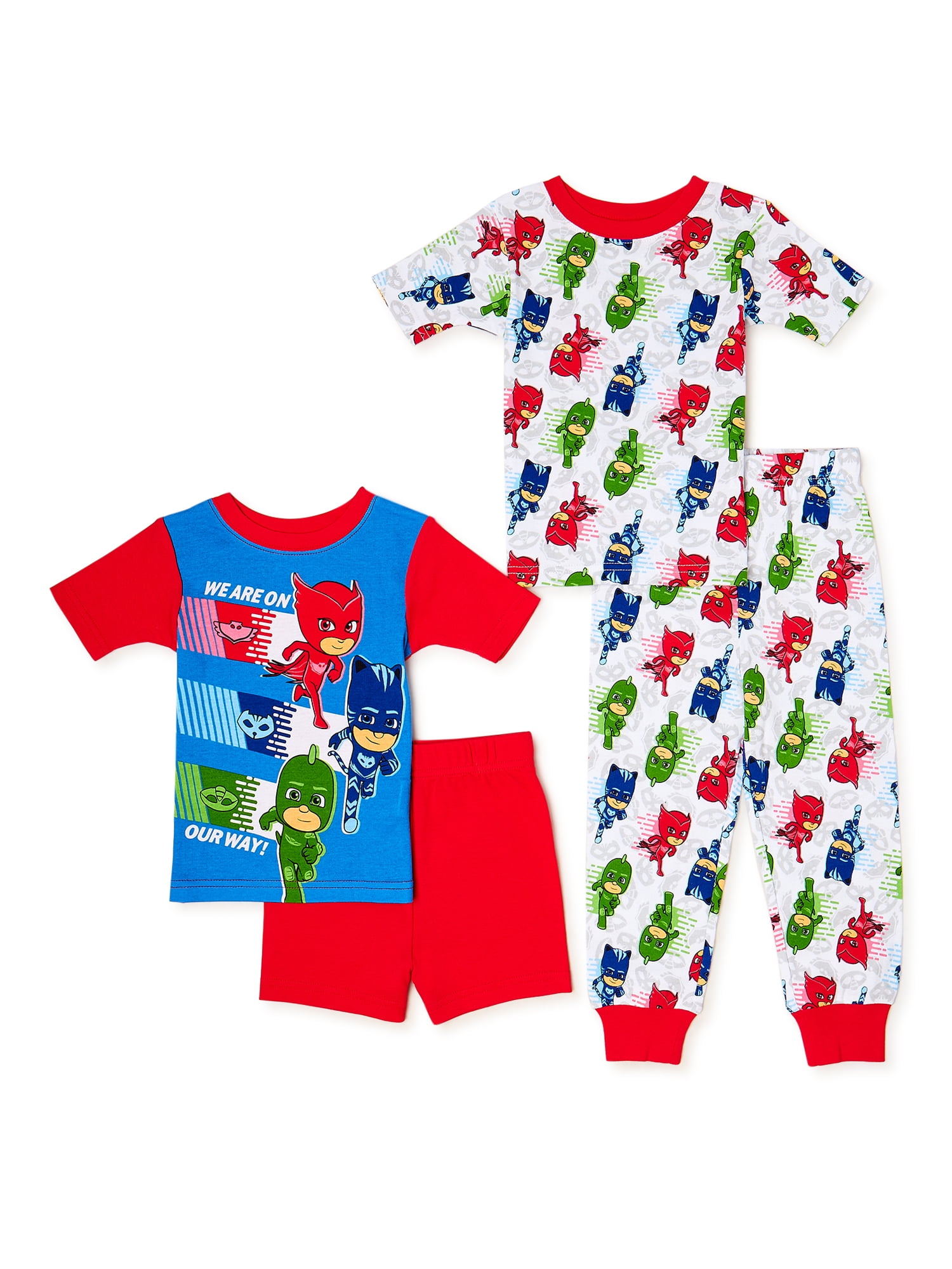 Boys Kid PJ Masks Shorts Pyjamas Short Sleevs Summer PJs Time to be a Hero Red 