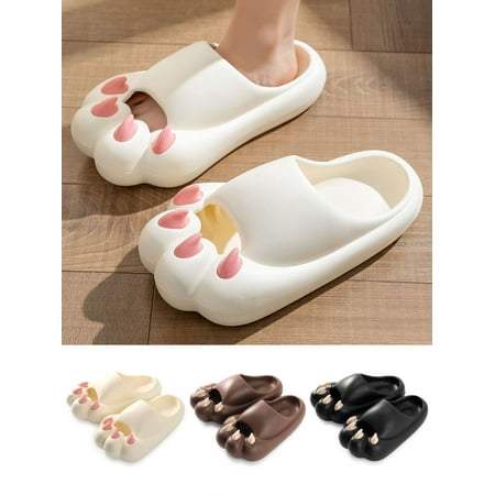 

PULLIMORE Cute Clouds Slippers for Women Men Cat Paws Sandals Soft Non-Slip Slippers for Indoor Shower Outdoor Beach Pool Spa Gym