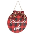 thumbnail image 2 of Christmas Welcome Door Sign, Poplar Red Black Check Pattern Fine Texture Christmas Door Hanging Sign  For Front Porch Decor, 2 of 8