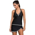 thumbnail image 1 of Womens Swimsuit Halter Tankini Top and Skort Bottom Set Bathing Suits, 1 of 4