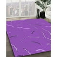 thumbnail image 3 of Ahgly Company Machine Washable Indoor Round Transitional Neon Purple Area Rugs, 5' Round, 3 of 7