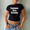 thumbnail image 2 of Women Korean Style Printed Round Neck Short Sleeve T Shirt Versatile and Slim Fit Cropped Shirt Vintage Tops, 2 of 5