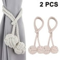 thumbnail image 1 of 2pcs Fine Hand Tied Curtain Clip Drapery Tassels Curtain Tiebacks/Tassel Window Cotton Rope Tie Ball Back Accessories, 1 of 8