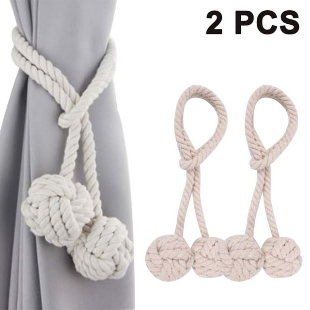 2pcs Fine Hand Tied Curtain Clip Drapery Tassels Curtain Tiebacks/Tassel Window Cotton Rope Tie Ball Back Accessories