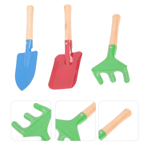 OULII Kids Gardening Tools Set - Iron Yard Tools for Children Outdoor Play and Gardening Activities