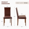 thumbnail image 2 of IULULU Set of 4 High-Back Dining Chair, PU Leather Elegant Design Home Kitchen Furniture, Solid Wood Legs, Brown, 2 of 8