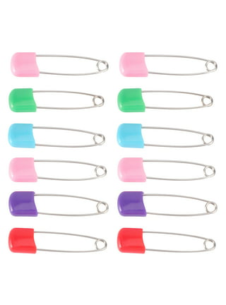 Diaper Pins, Blue Color Nappy Safety Pins Hold Clip Locking Cloth, Pack of  50 by Firefly