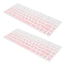 ROSENICE 2Pcs Laptop Keyboard Cover in Gradient Pink for 14 Inch Laptops for Quiet Typing and Protection