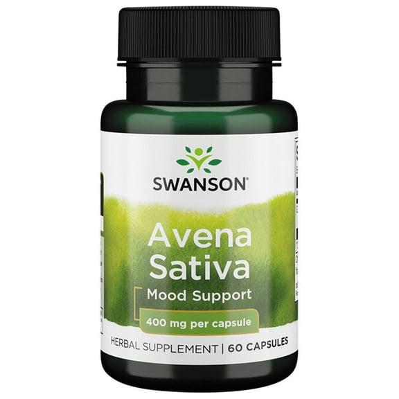 Swanson Full Spectrum Avena Sativa (Green Oat Grass) Capsules, 400 mg, 60 Count